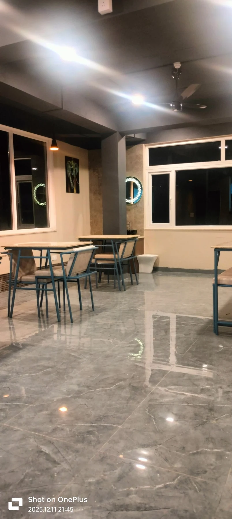 Dining area at night